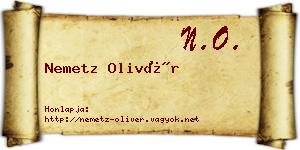 Nemetz Olivér névjegykártya